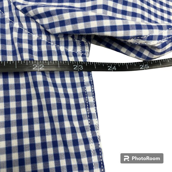 Men's NAUTICA Blue/White Gingham Button Down Long Sleeve Shirt- Size Large - Picture 7 of 10